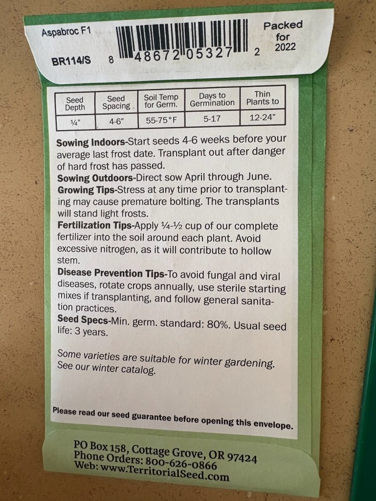 Aspabroc Baby Broccoli Instructions