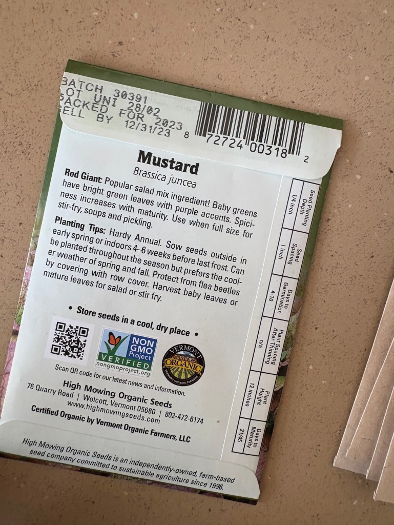 Giant red mustard seed instructions